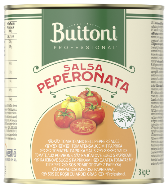 12606009 BUITONI Paradicsomszósz paprikával 18%  6x3kg