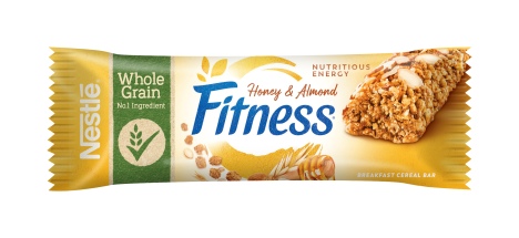 NESTLE FITNESS HONEY ALMONDS  - Mézes-mandulás gabonapehely-szelet vitaminokkal és ásványi anyagokkal, regglihez 23,5 g
